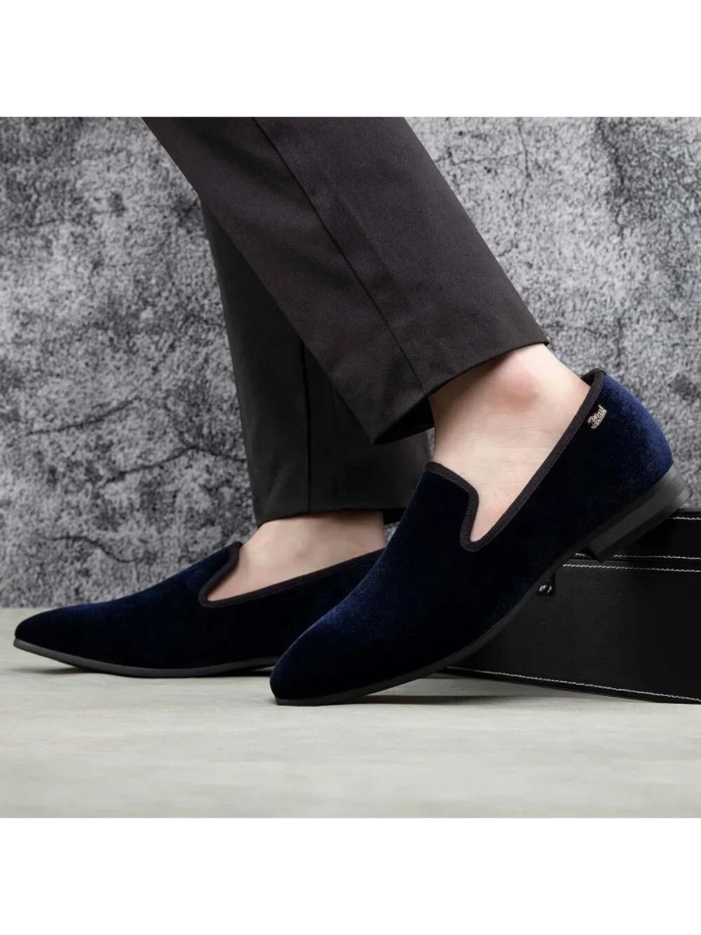 JITAI Men's Blue15 Elegant Rubber & Leather Penny Loafers Casual Formal Shoes